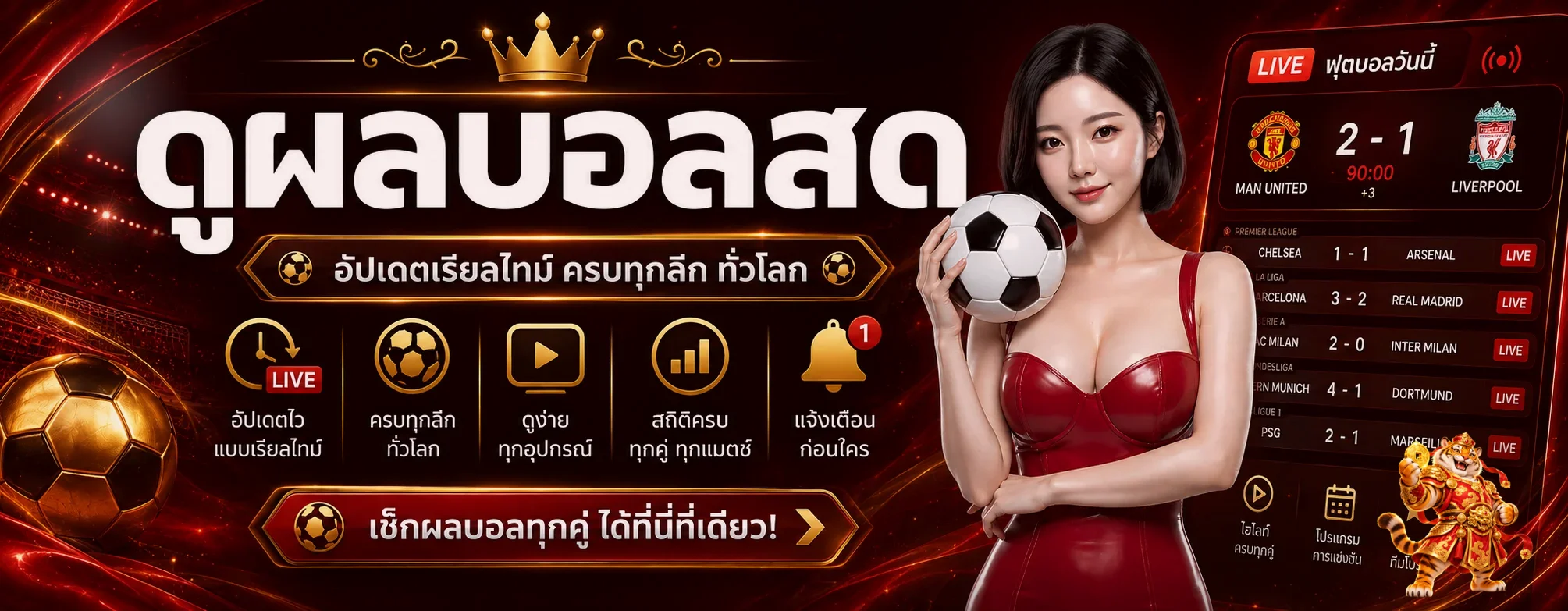 ภาพดูบอลสดและผลการแข่งขันบน PRODED888